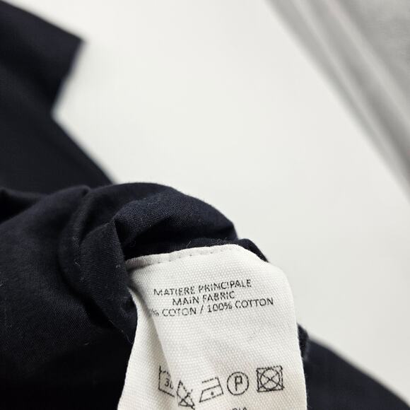 Athe Vanessa Bruno Dress Black Button Down Short Sleeve Collared Mini Size 4-6 - Picture 5 of 6